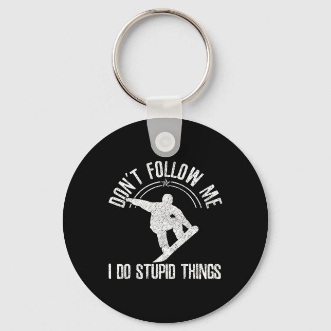 Snowboard Freestyle Snowboarding Snowboarder Funny Keychain (Front)
