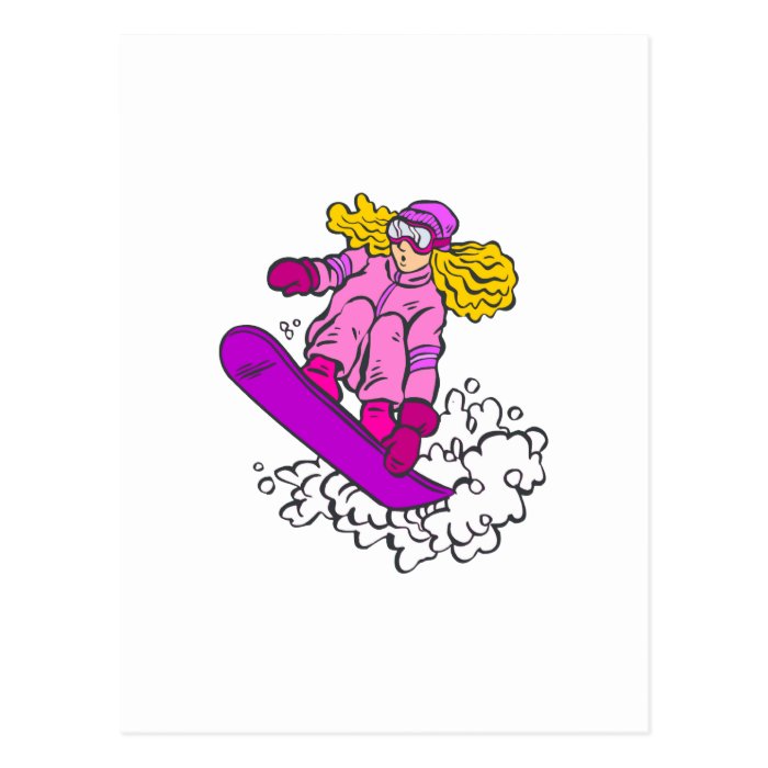 Snowboard Girl Post Card