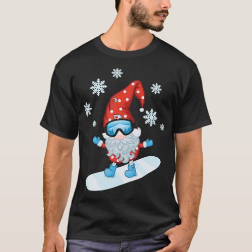 Snowboard Gnome Cute Holiday Snowboarding  T_Shirt