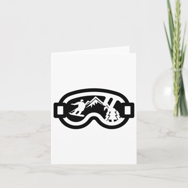 Snowboard Goggles Mountain Snowboarding  Card (Front)