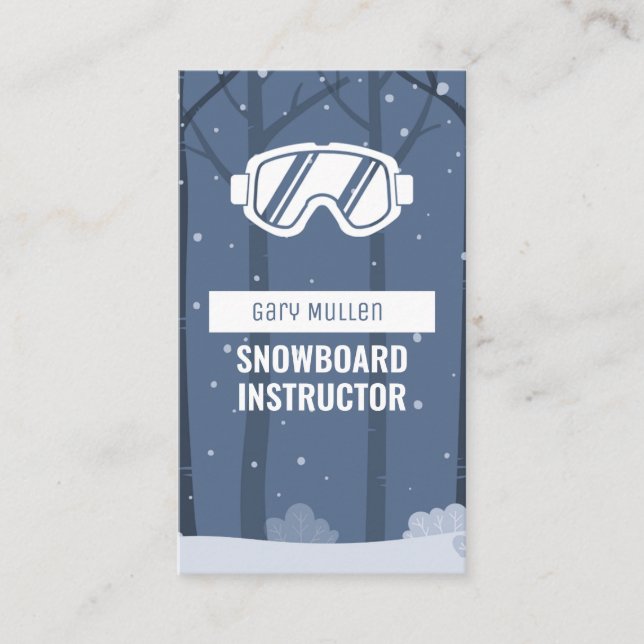 snowboard goggles Snowboard Instructor Business Card (Front)