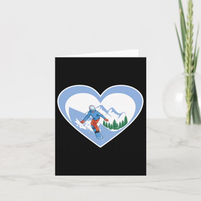 Snowboard Heart - Snowboarding Love  Card (Front)
