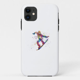 Snowboard in watercolor iPhone 11 case