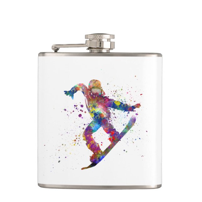 Snowboard in watercolor flask (Front)