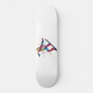 Snowboard in watercolor skateboard