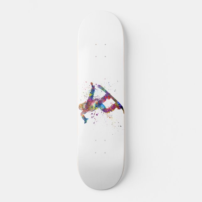 Snowboard in watercolor skateboard (Front)