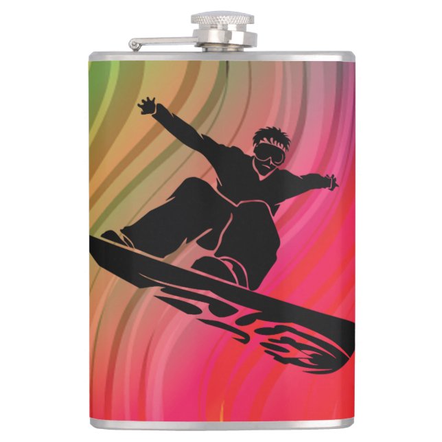 Snowboard Jump Flask (Front)
