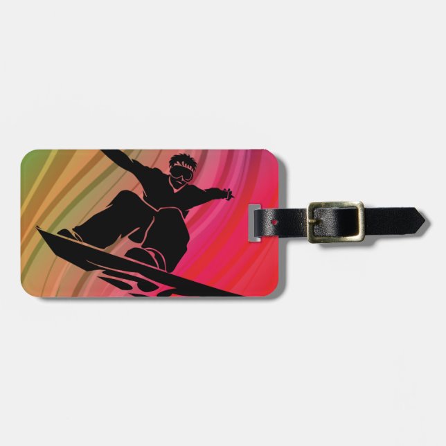 Snowboard Jump Luggage Tag (Front Horizontal)