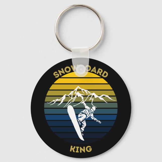 Snowboard King Keychain (Front)