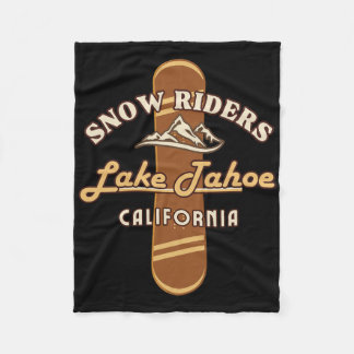 Snowboard Lake Tahoe California Snowboarding Winte Fleece Blanket