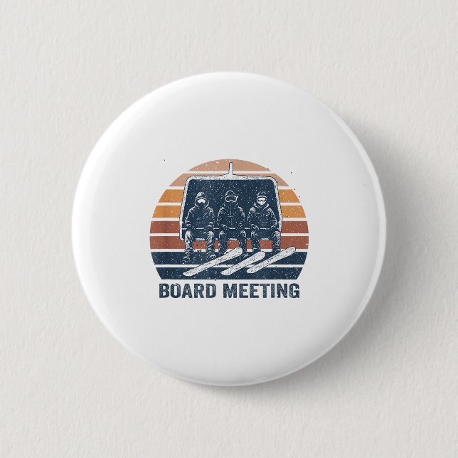 Snowboard Meeting Snowboarding Vacation Skiing  Button (Front)