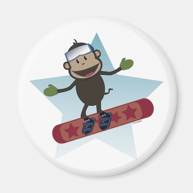 Snowboard Monkey magnet (Front)