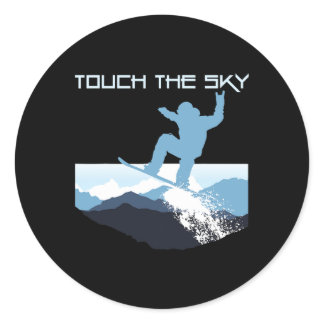 Snowboard Mountain Snowboarding Freestyle Touch Th Classic Round Sticker