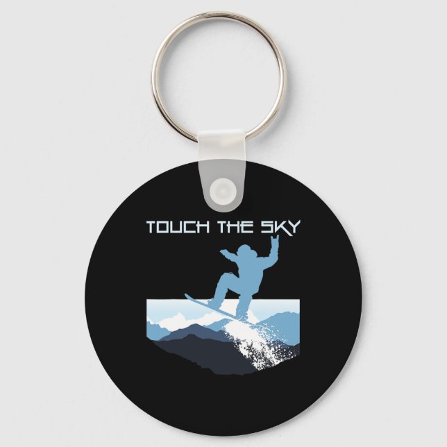 Snowboard Mountain Snowboarding Freestyle Touch Th Keychain (Front)