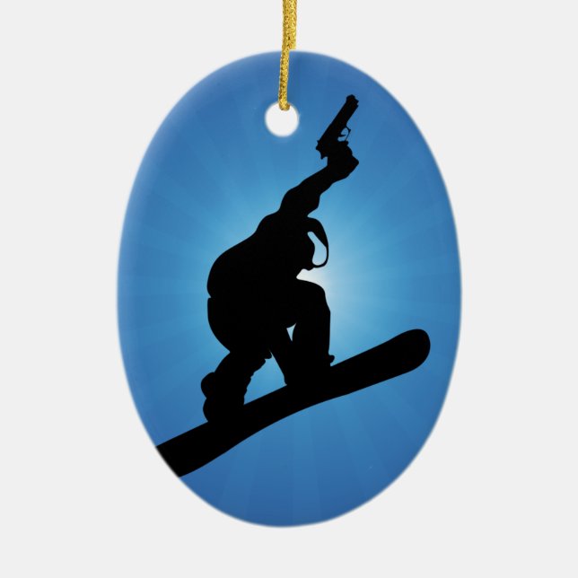 Snowboard Outlaw Ceramic Ornament (Front)