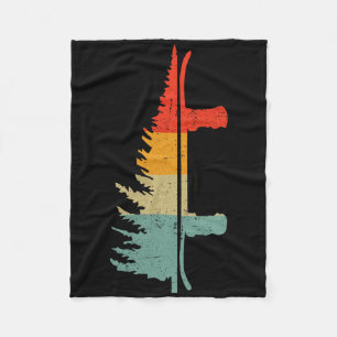 Snowboard Pine Tree - Snowboarding Snowboarder Win Fleece Blanket