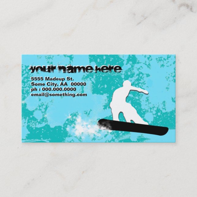 snowboard powder trail business card (Front)