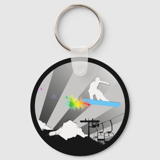 snowboard. powder trail. keychain (Front)