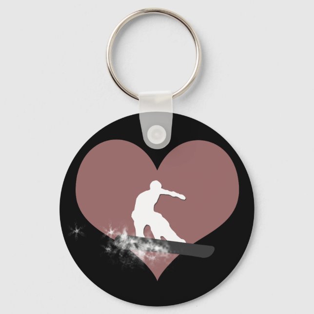 snowboard. powder trail. keychain (Front)