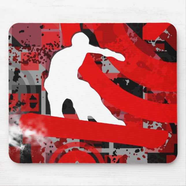 snowboard. powder trail. mouse pad (Front)