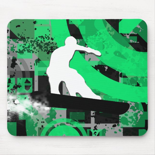 snowboard. powder trail. mouse pad (Front)