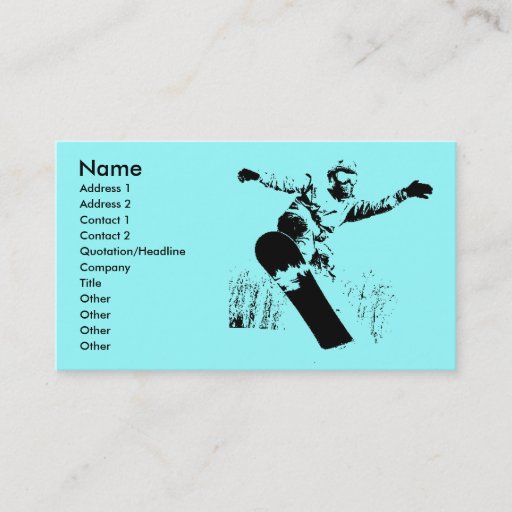 Customizable Snowboard Profile Card Business Cards