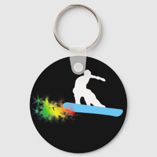snowboard. rainbow. keychain