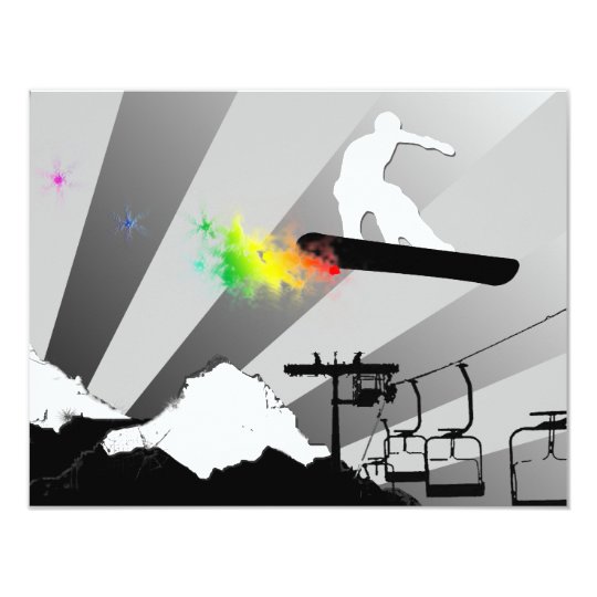 snowboard : rainbow powder trail card