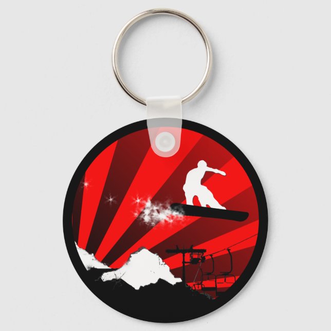 snowboard. red. keychain (Front)