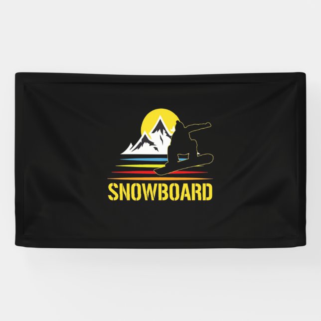 Snowboard Retro Vintage Banner (Horizontal)