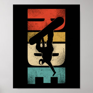 Snowboard Ride Vintage Retro Poster