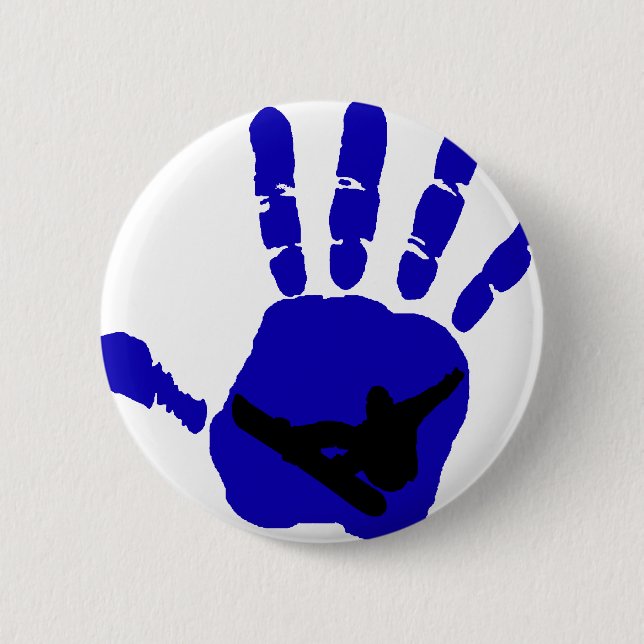 Snowboard Riot Blues Button (Front)