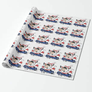 Snowboard Santa Wrapping Paper