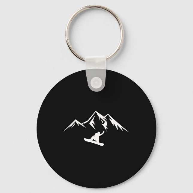 Snowboard Shirt Snow Mountain Winter Snowboarding  Keychain (Front)
