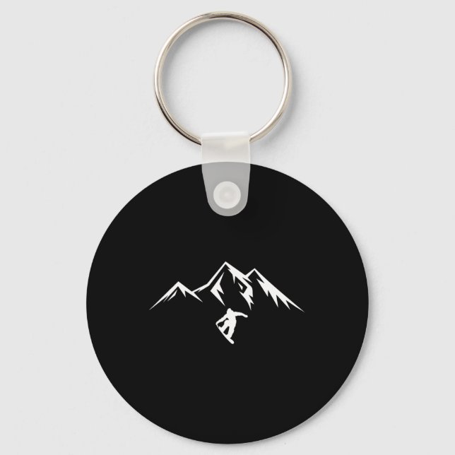 Snowboard Shirt Snow Mountain Winter Snowboarding  Keychain (Front)