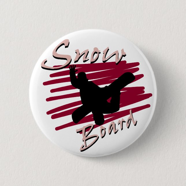Snowboard Silhouette Pinback Button (Front)
