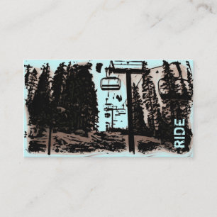 Snowboard Ski lessons custom lift business cards