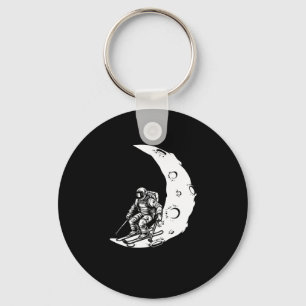 Snowboard Ski Skiing - Snowboarding Crescent Moon  Keychain