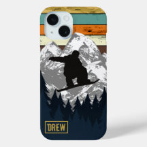 Snowboard Skiing Mountain Ski Slopes Retro Name