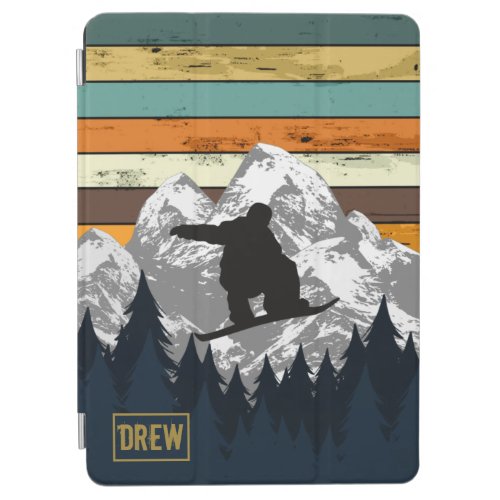 Snowboard Skiing Mountain Ski Slopes Retro Name iPad Air Cover