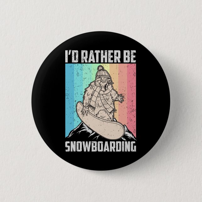 Snowboard Skiing Snowboarder Competitive Activity  Button (Front)