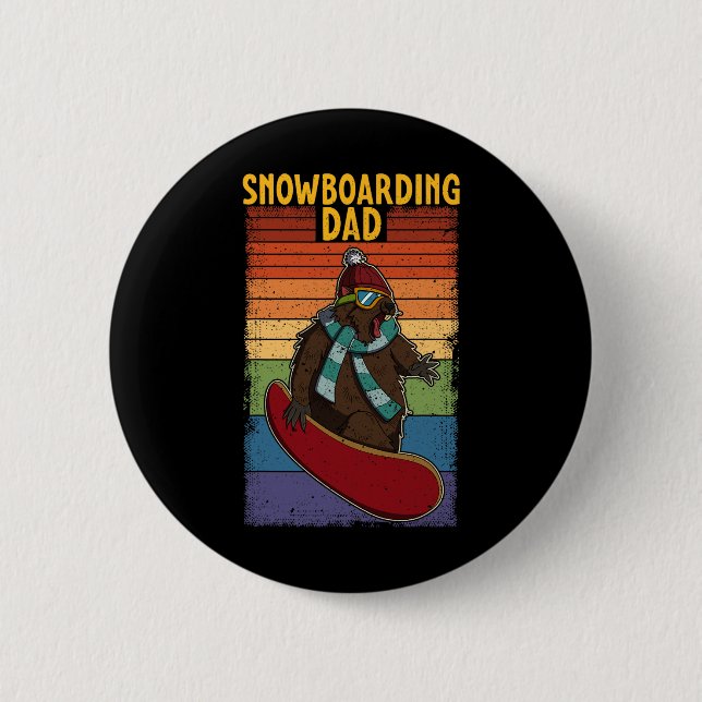 Snowboard Skiing Snowboarder Competitive Activity  Button (Front)
