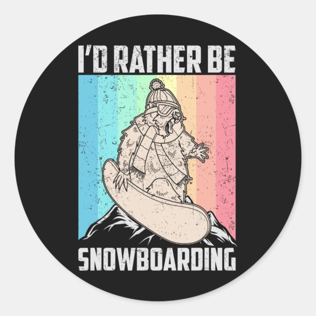 Snowboard Skiing Snowboarder Competitive Activity  Classic Round Sticker (Front)