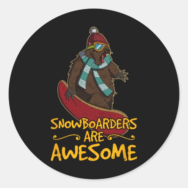 Snowboard Skiing Snowboarder Competitive Activity  Classic Round Sticker (Front)