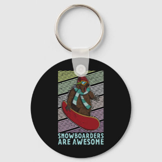 Snowboard Skiing Snowboarder Competitive Activity  Keychain