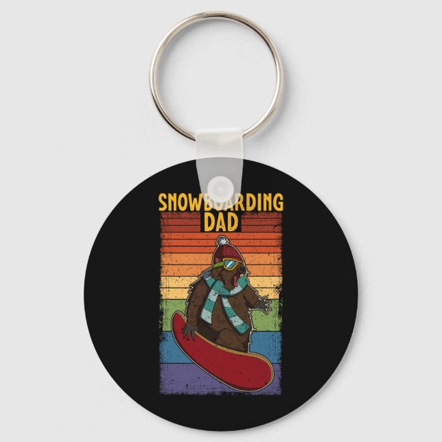 Snowboard Skiing Snowboarder Competitive Activity  Keychain (Front)