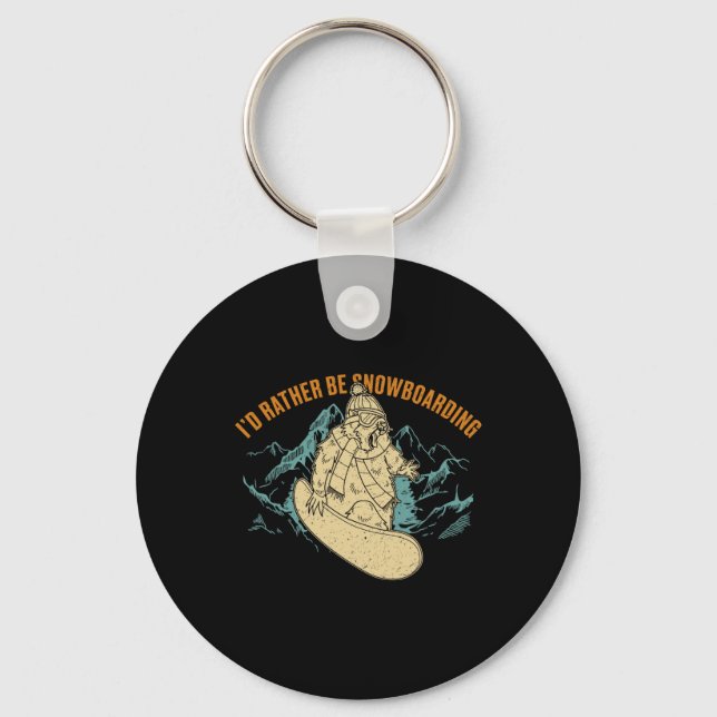 Snowboard Skiing Snowboarder Competitive Activity  Keychain (Front)