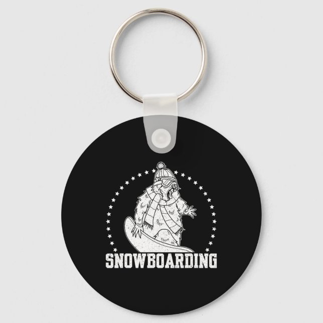 Snowboard Skiing Snowboarder Competitive Activity  Keychain (Front)