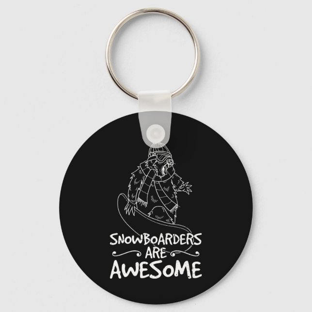 Snowboard Skiing Snowboarder Competitive Activity  Keychain (Front)