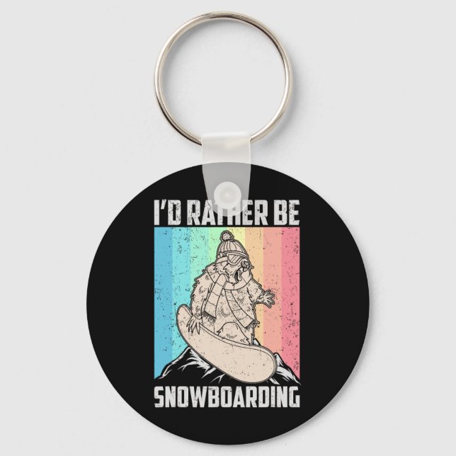 Snowboard Skiing Snowboarder Competitive Activity  Keychain (Front)
